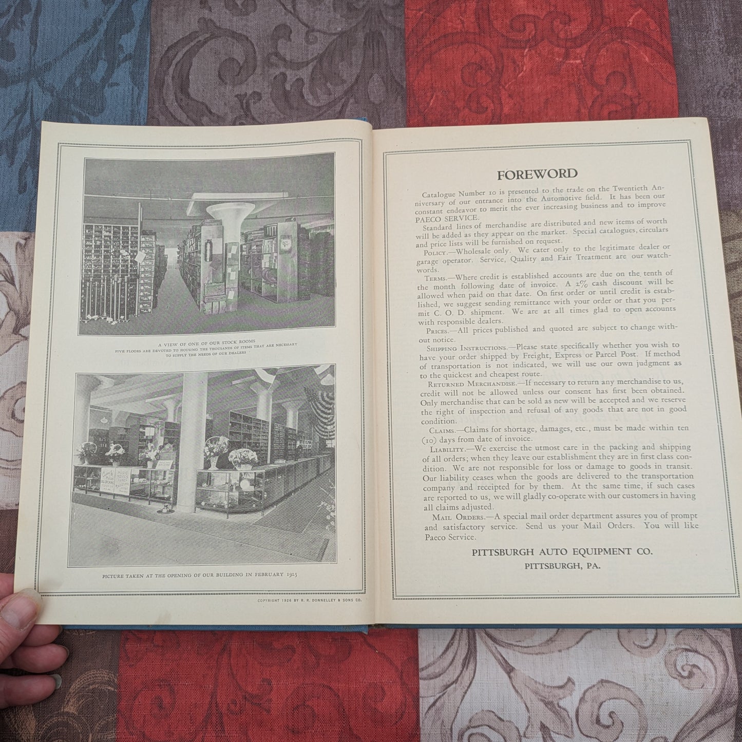 Antique 1926 Pittsburgh Auto Equipment Company Catalog #10, Wholesale Catalog of Equipment and Replacement Parts