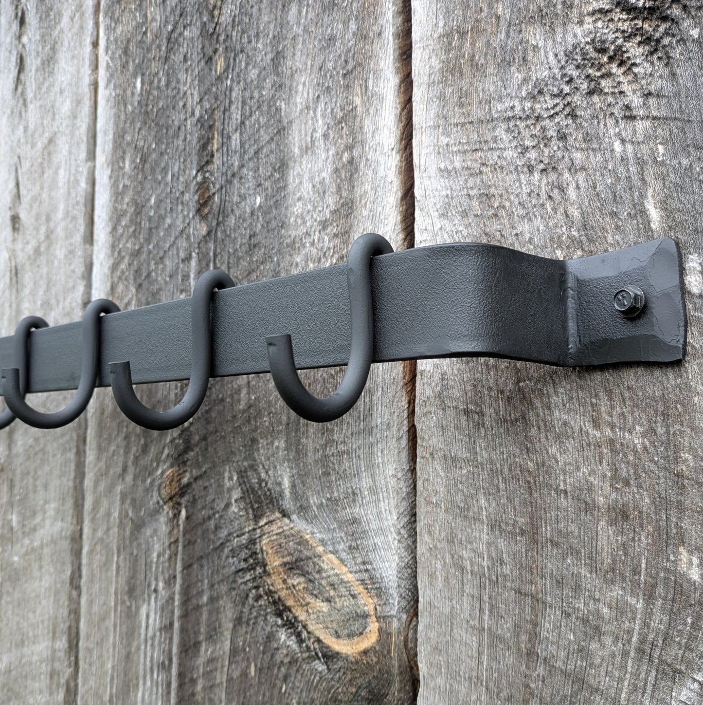 Hand Forged 26" Smooth Finish Pot Rack with Movable Hooks