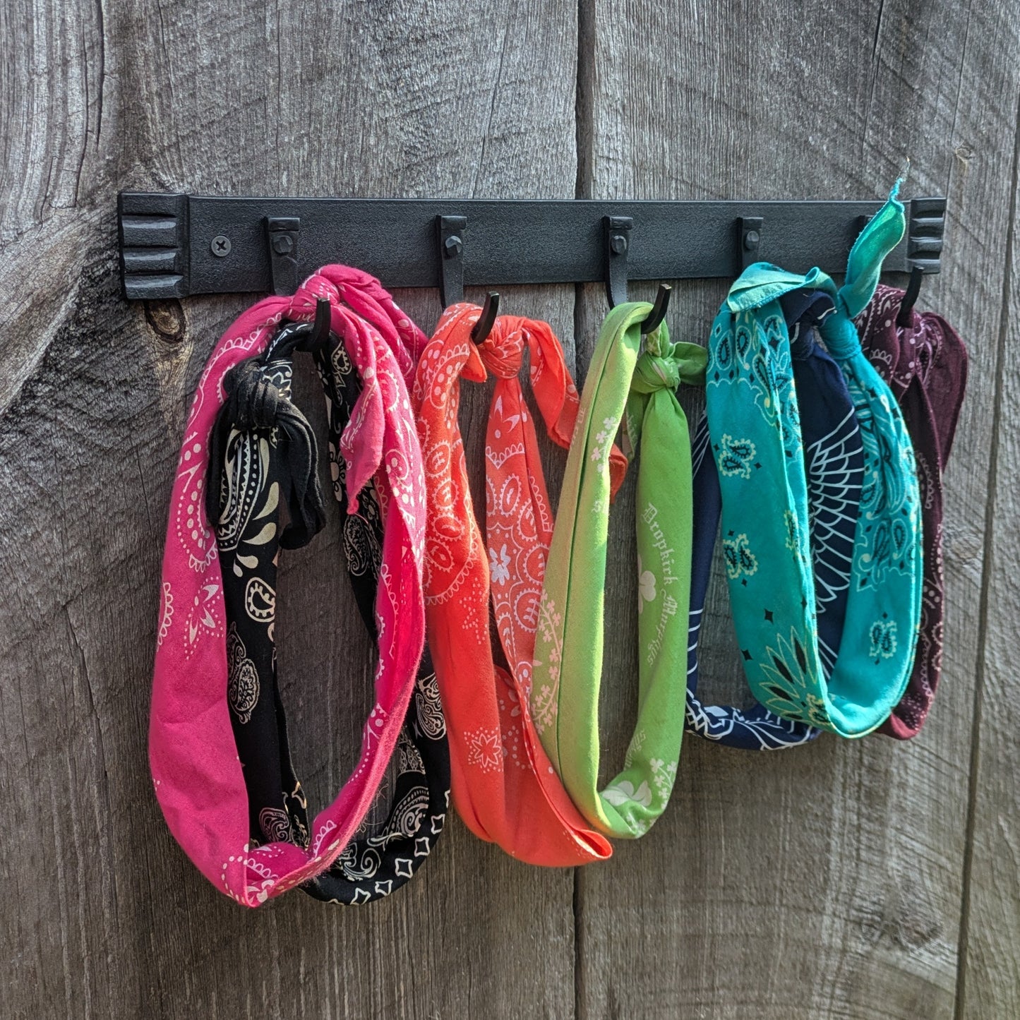 Hand Forged Five Hook Organizer, Kitchen Pot Rack, Closet Storage or Key Rack