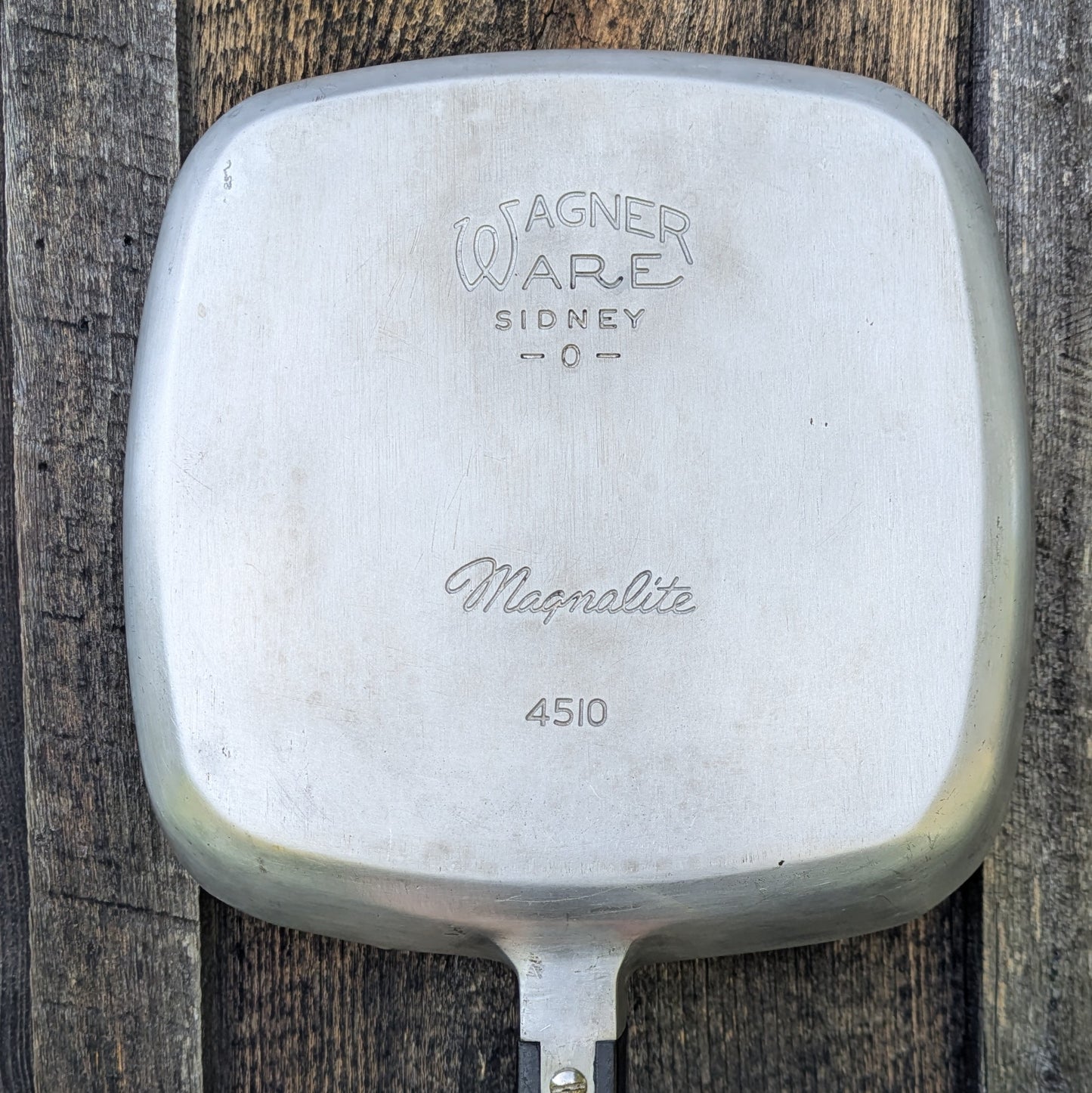 Vintage Magnalite Cast Aluminum Square Skillet with Lid #4510 by Wagner Ware