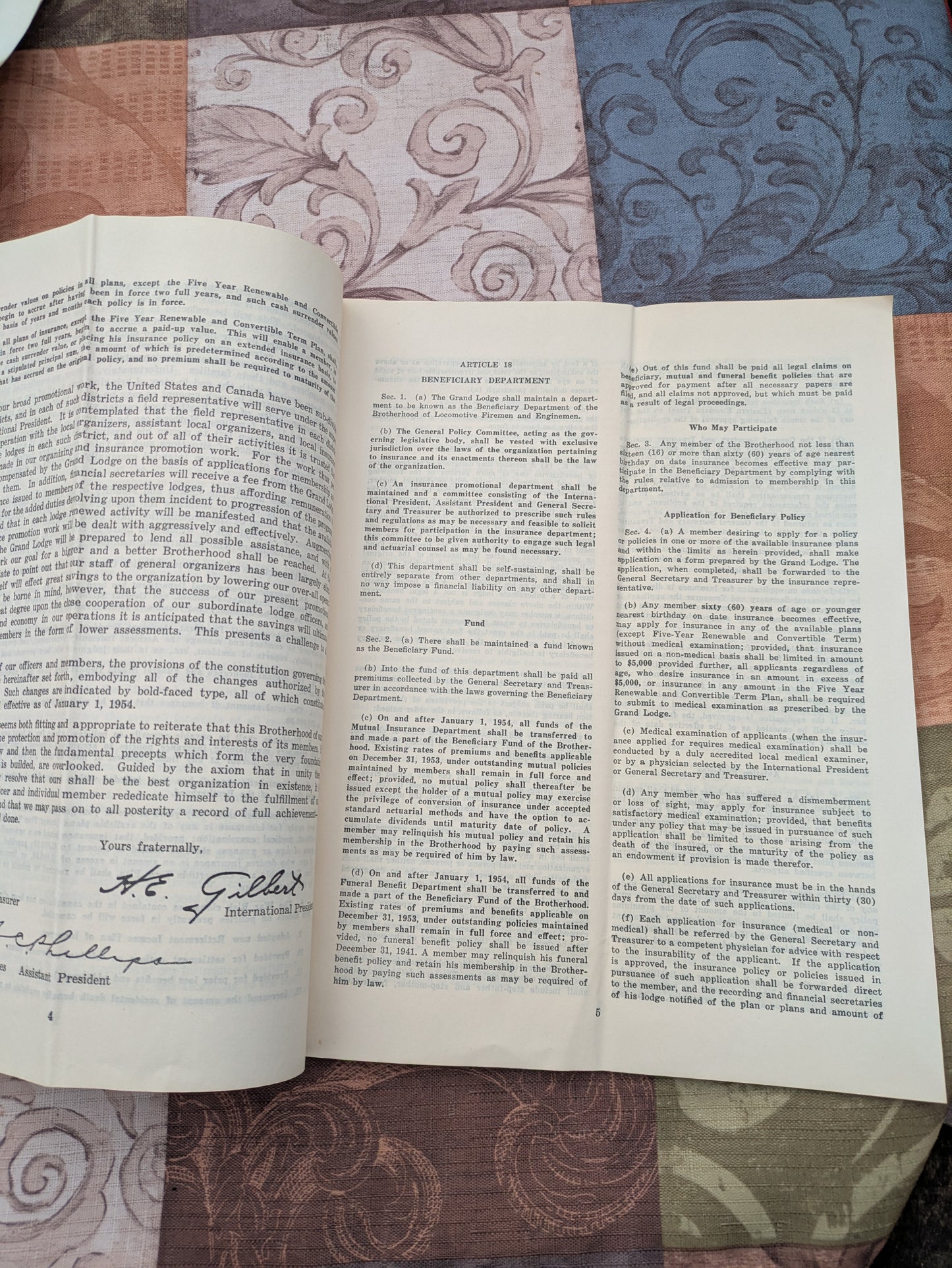 1950's Brotherhood of Locomotive Firemen and Enginemen Union Ephemera