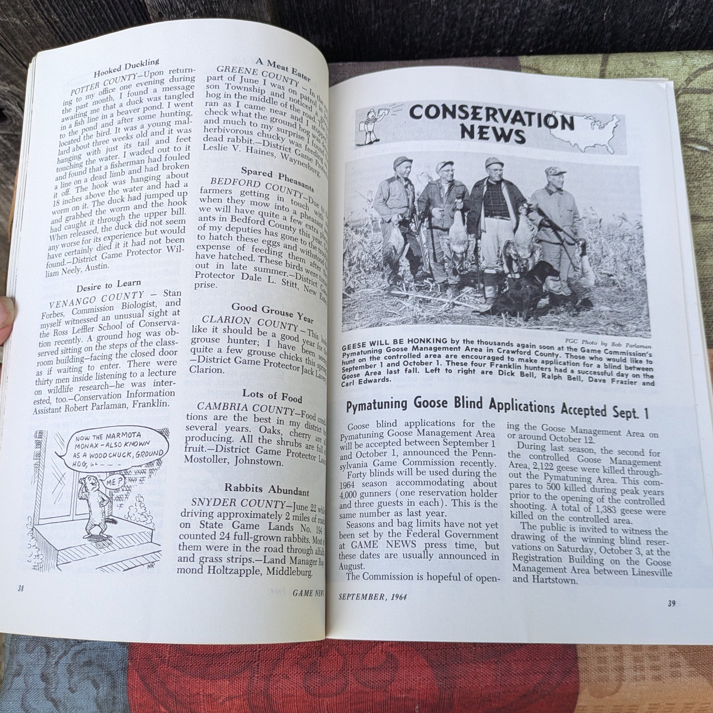 Set of 6 Vintage Game News Magazines by the PA Game Commission