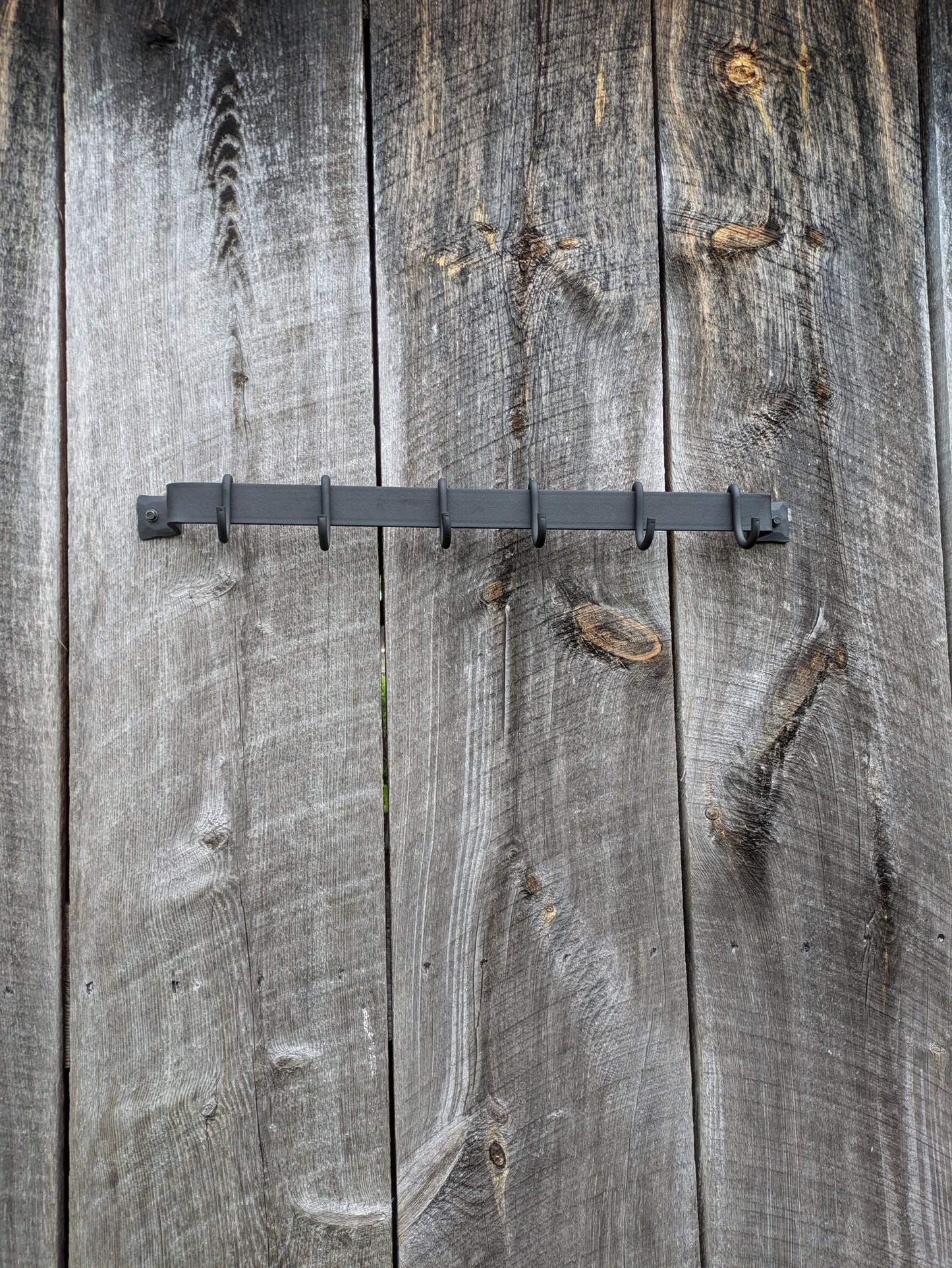 Hand Forged 26" Smooth Finish Pot Rack with Movable Hooks