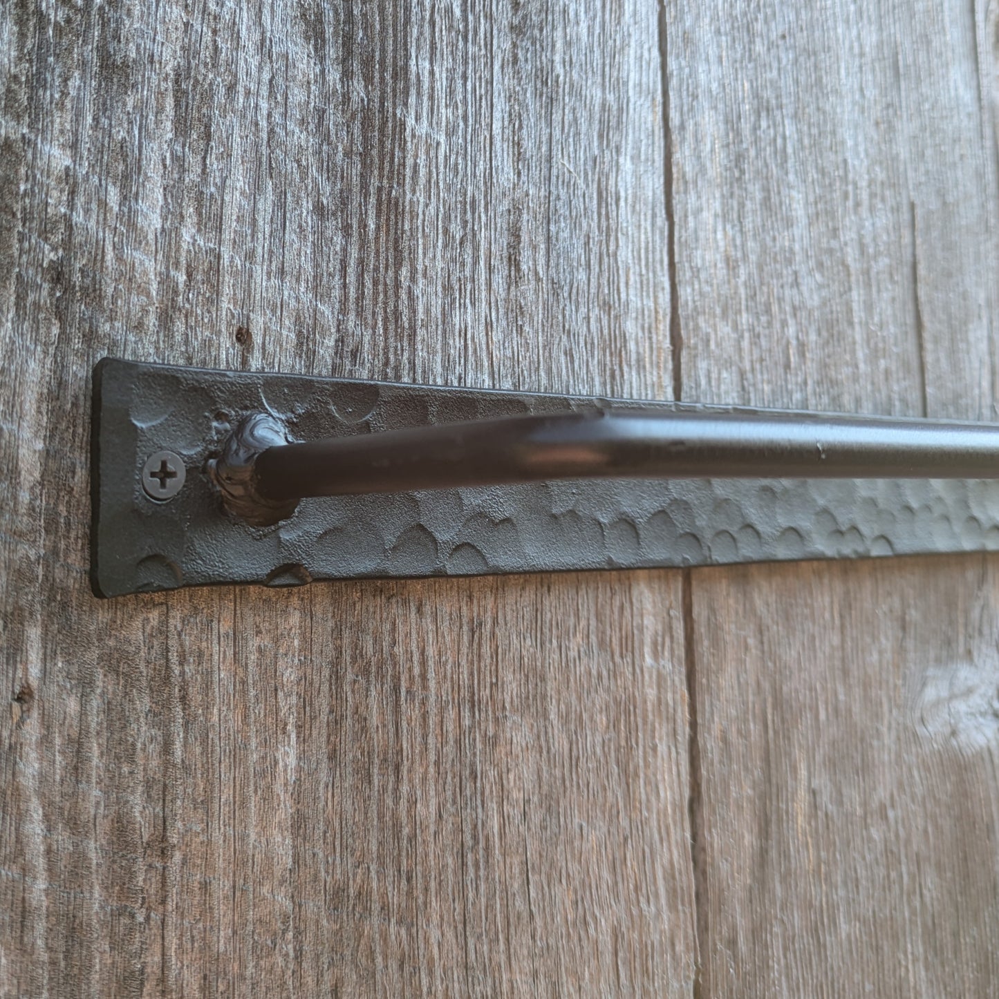 Hand Forged Paper Towel Holder with Hammer Finish Backplate