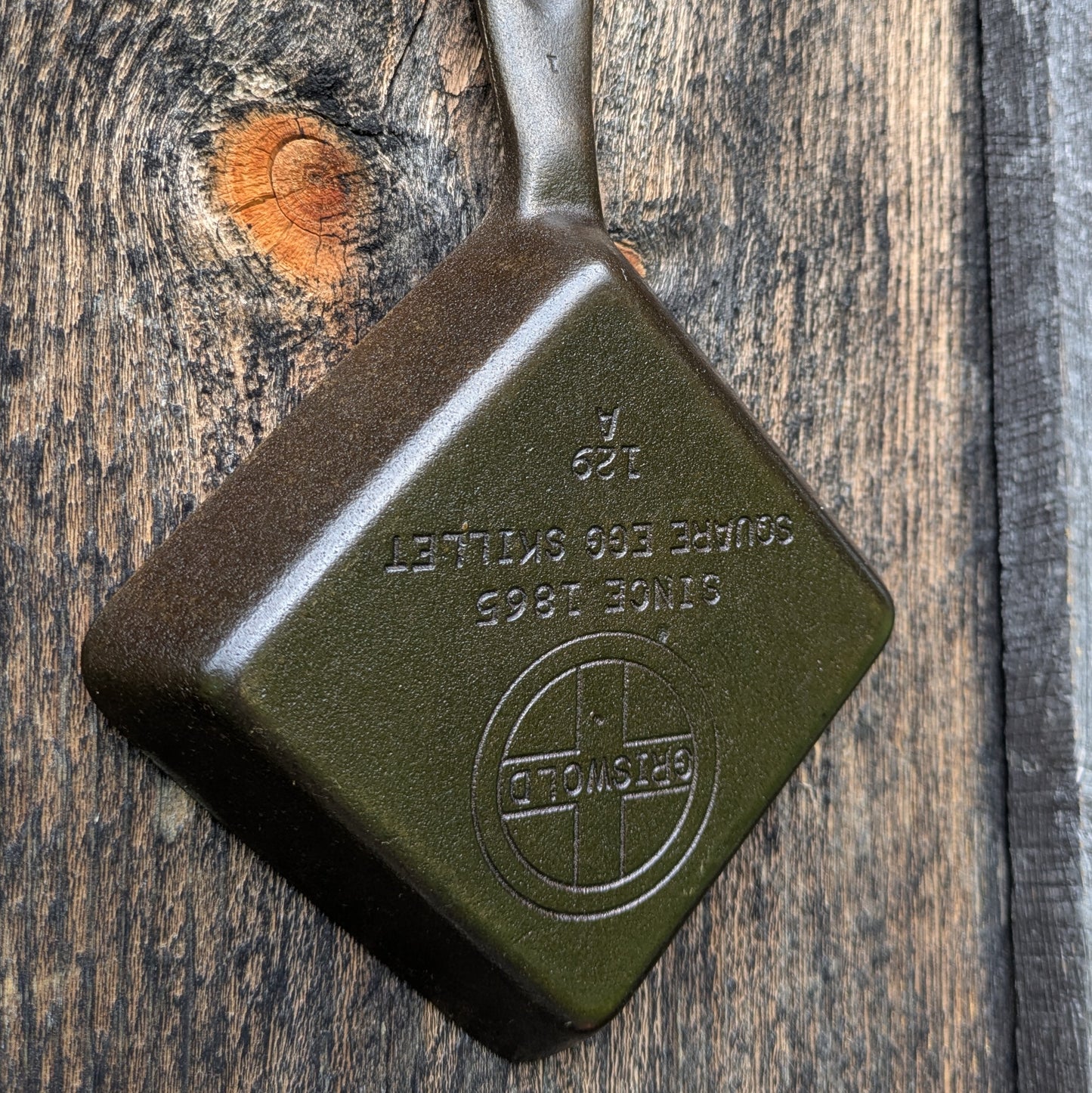Vintage Griswold Cast Iron Square Egg Skillet #129 Block Logo