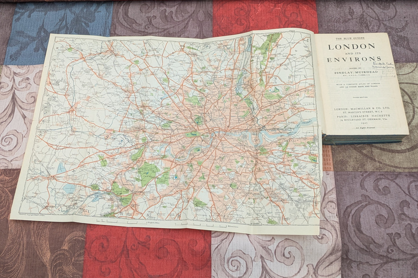 Muirhead's London and its Environs, Vintage 1927 Third Edition Travel Guide with Maps