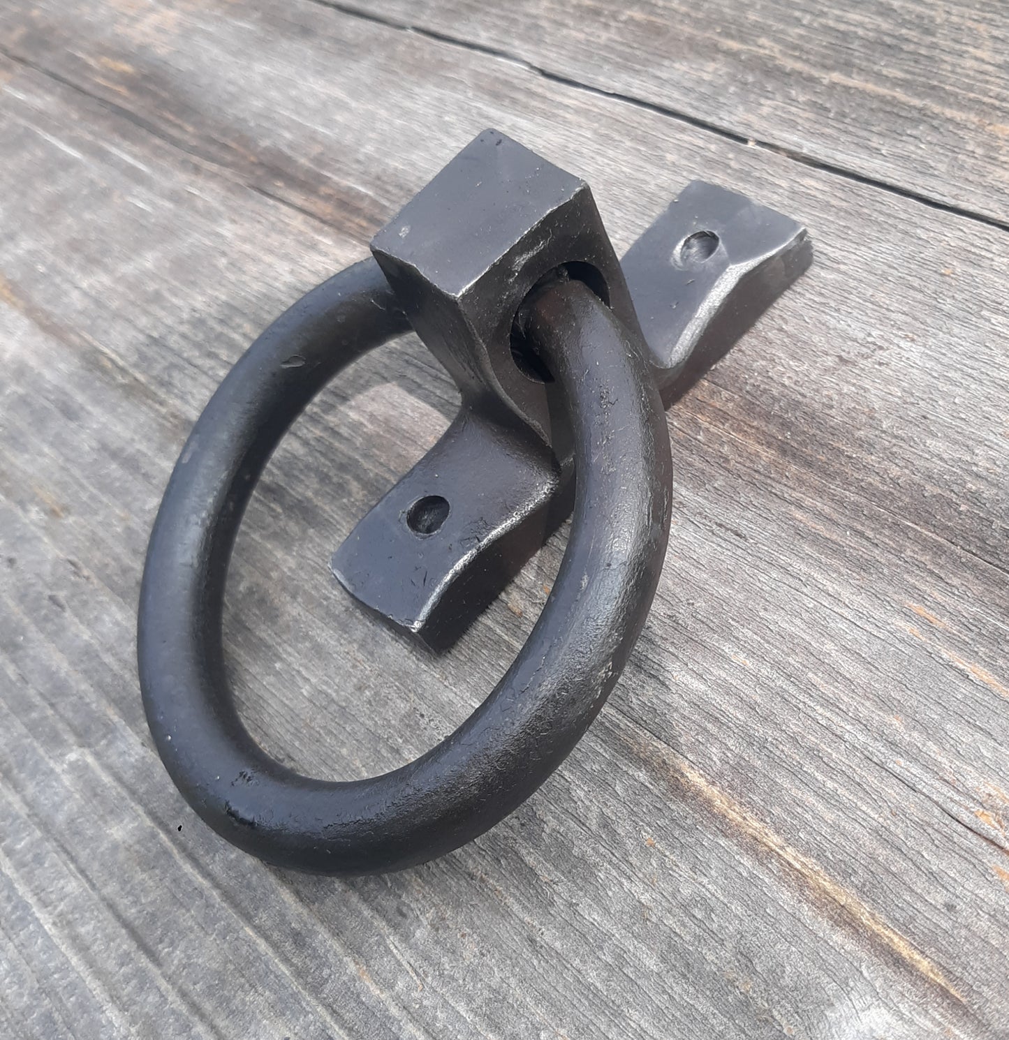 Single Round Ring Hand Forged Handle, Door Pull, Door Knocker, Tie Down