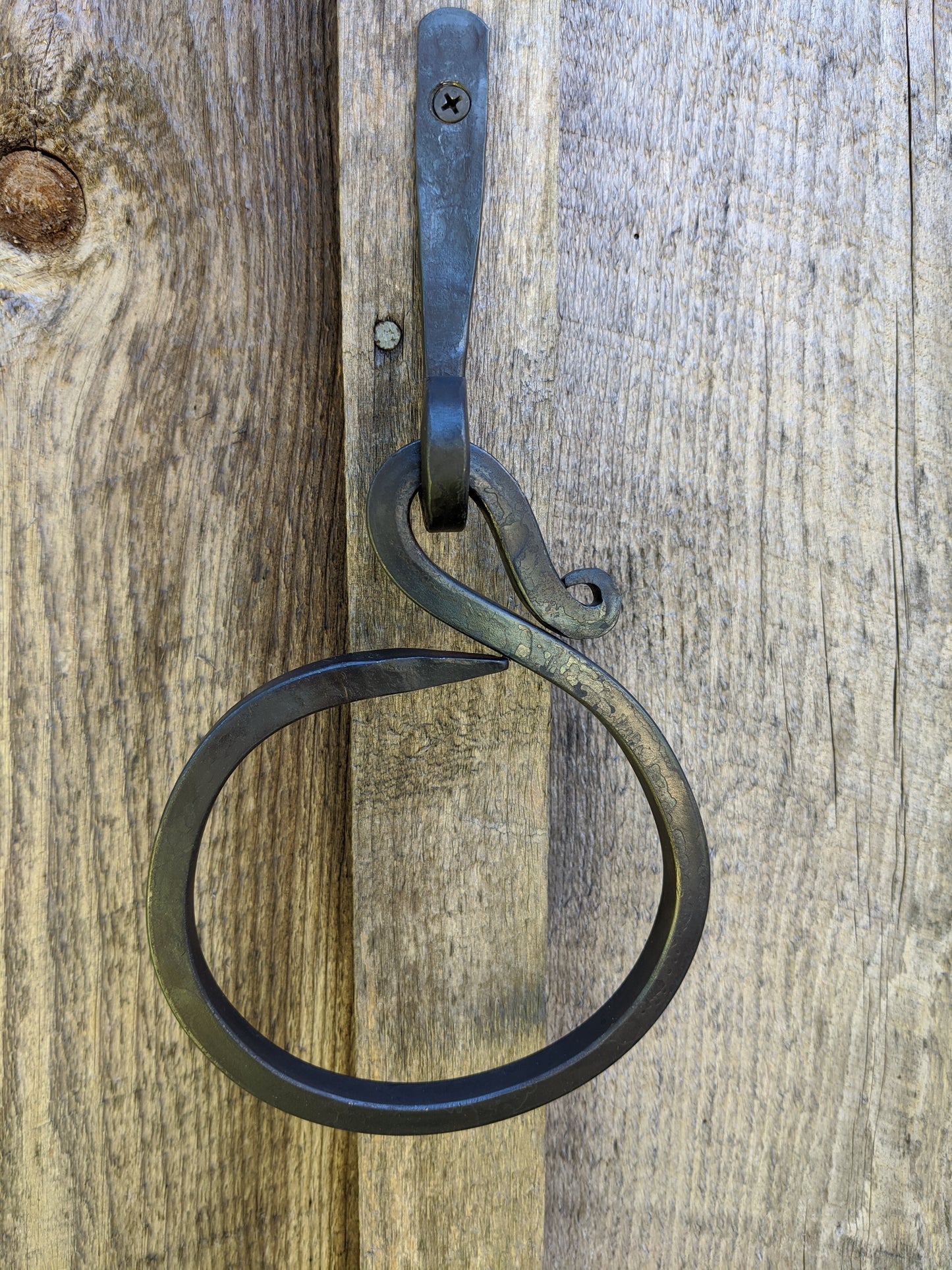 Circular Hand Forged Hand Towel Holder