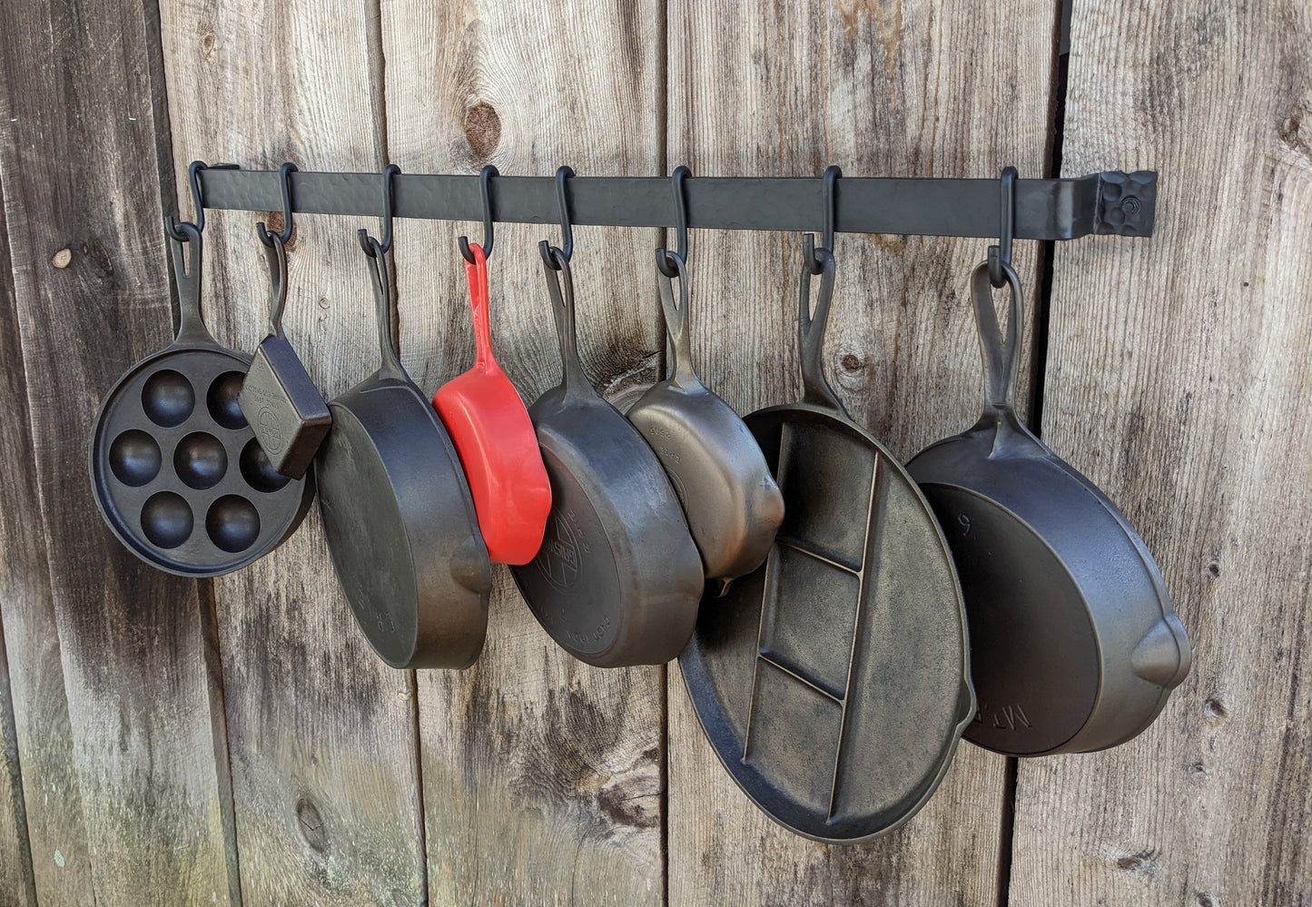 36" Hand Forged Hammer Finish Pot Rack