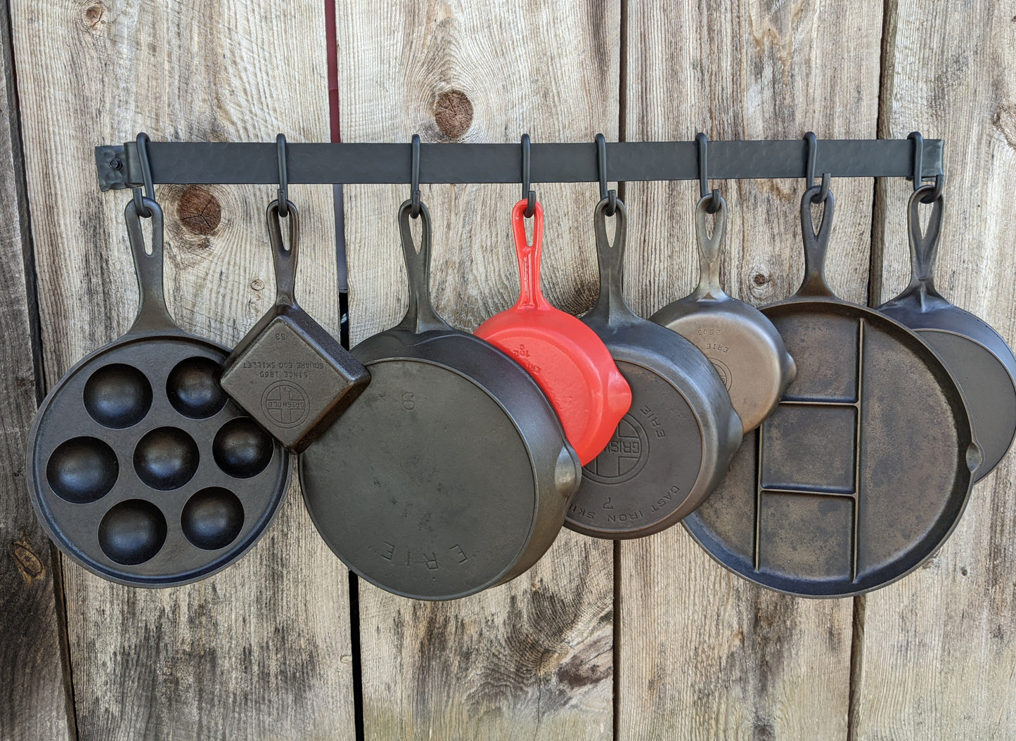 36" Hand Forged Hammer Finish Pot Rack