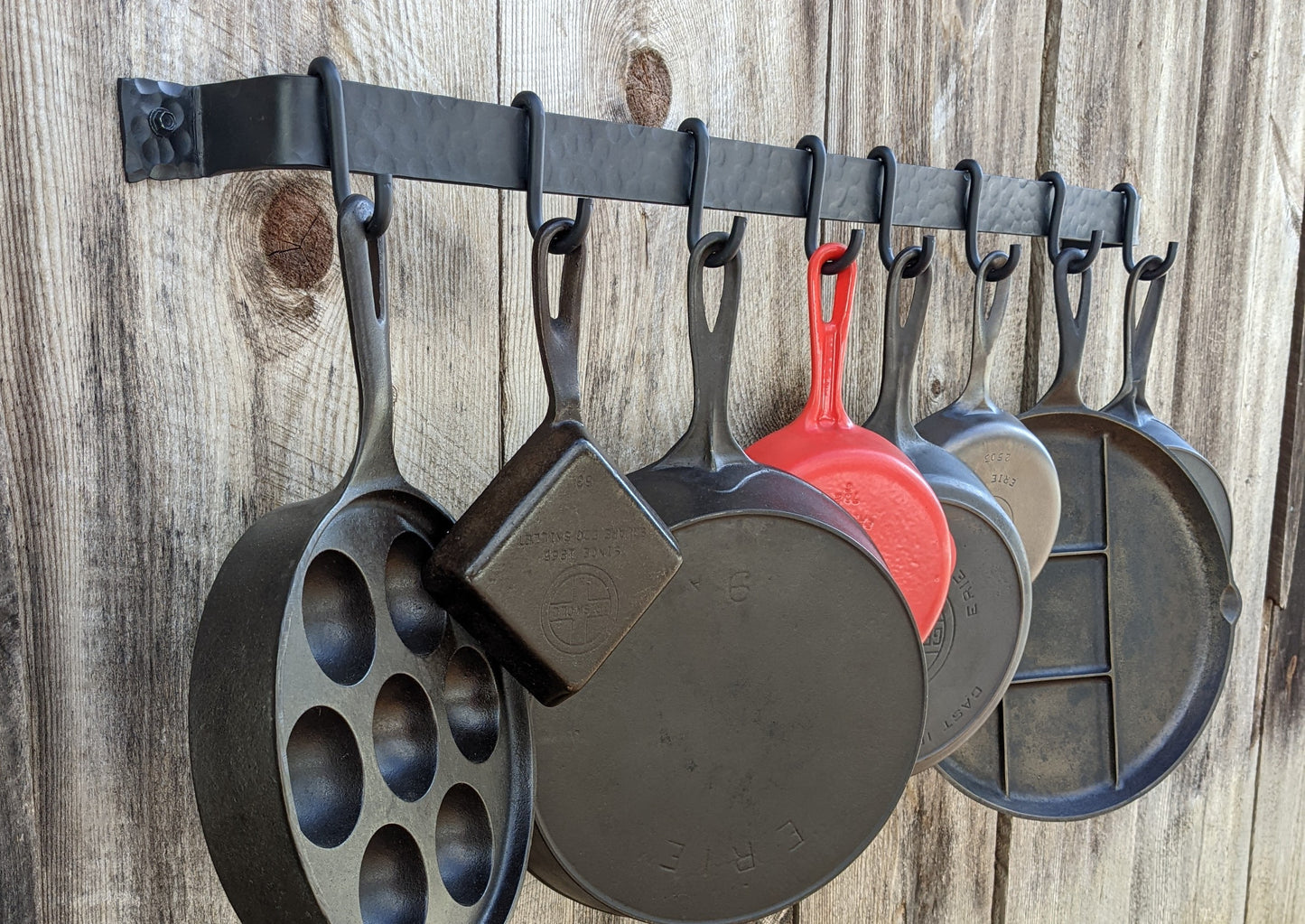 36" Hand Forged Hammer Finish Pot Rack
