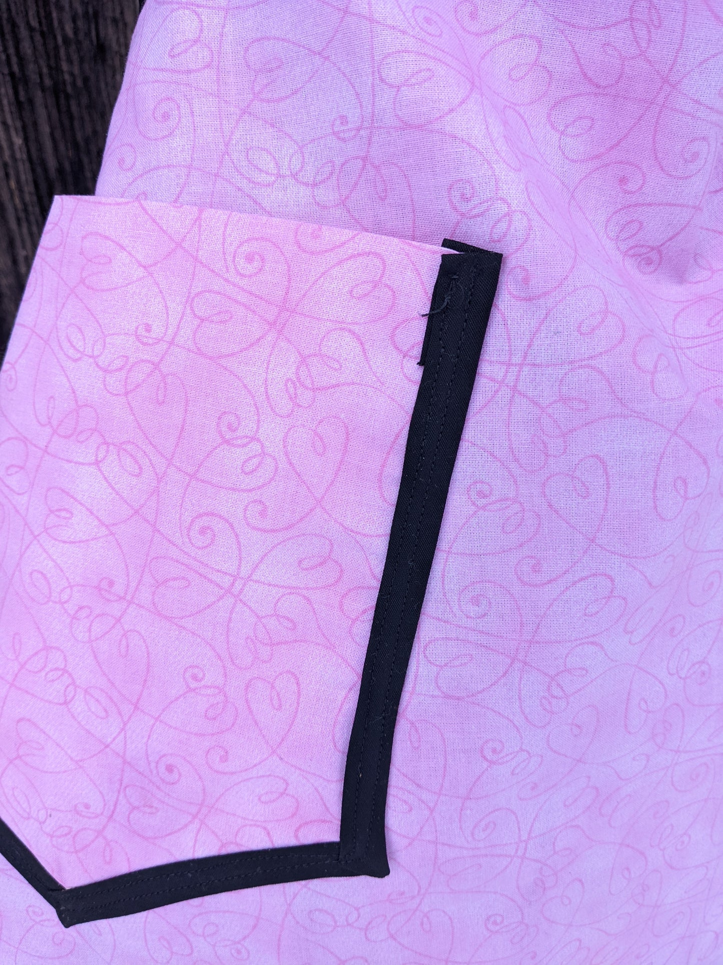 Sweetheart Vintage Inspired Apron in Pink and Black