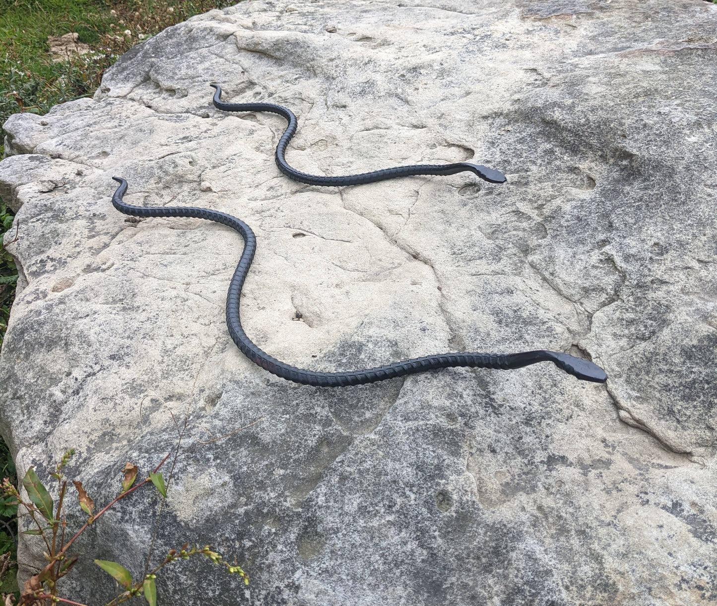 Sneaky Snake Hand Forged Garden Ornament-great for scaring birds away from your garden!