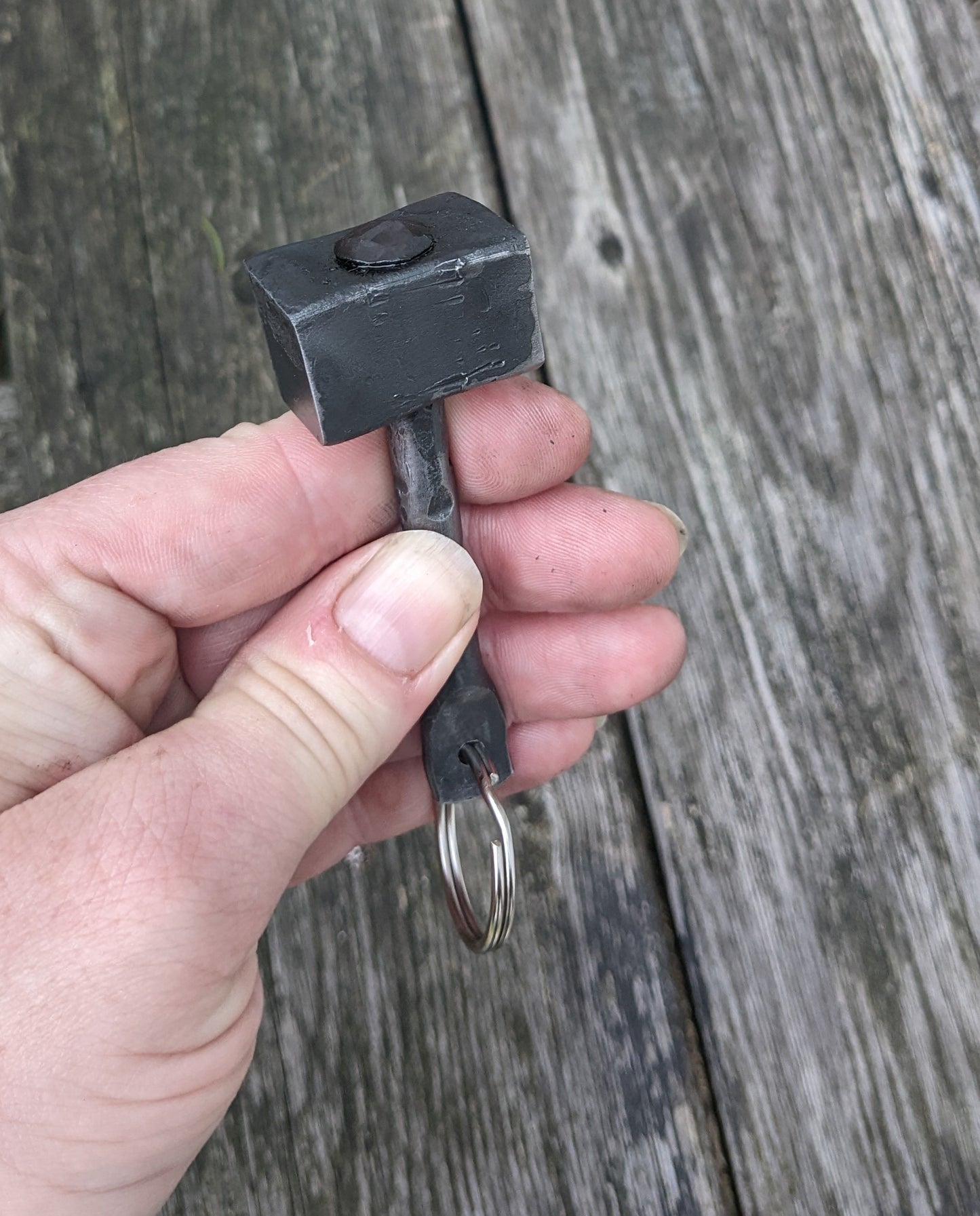 Hand Forged Thor's Hammer Keychain