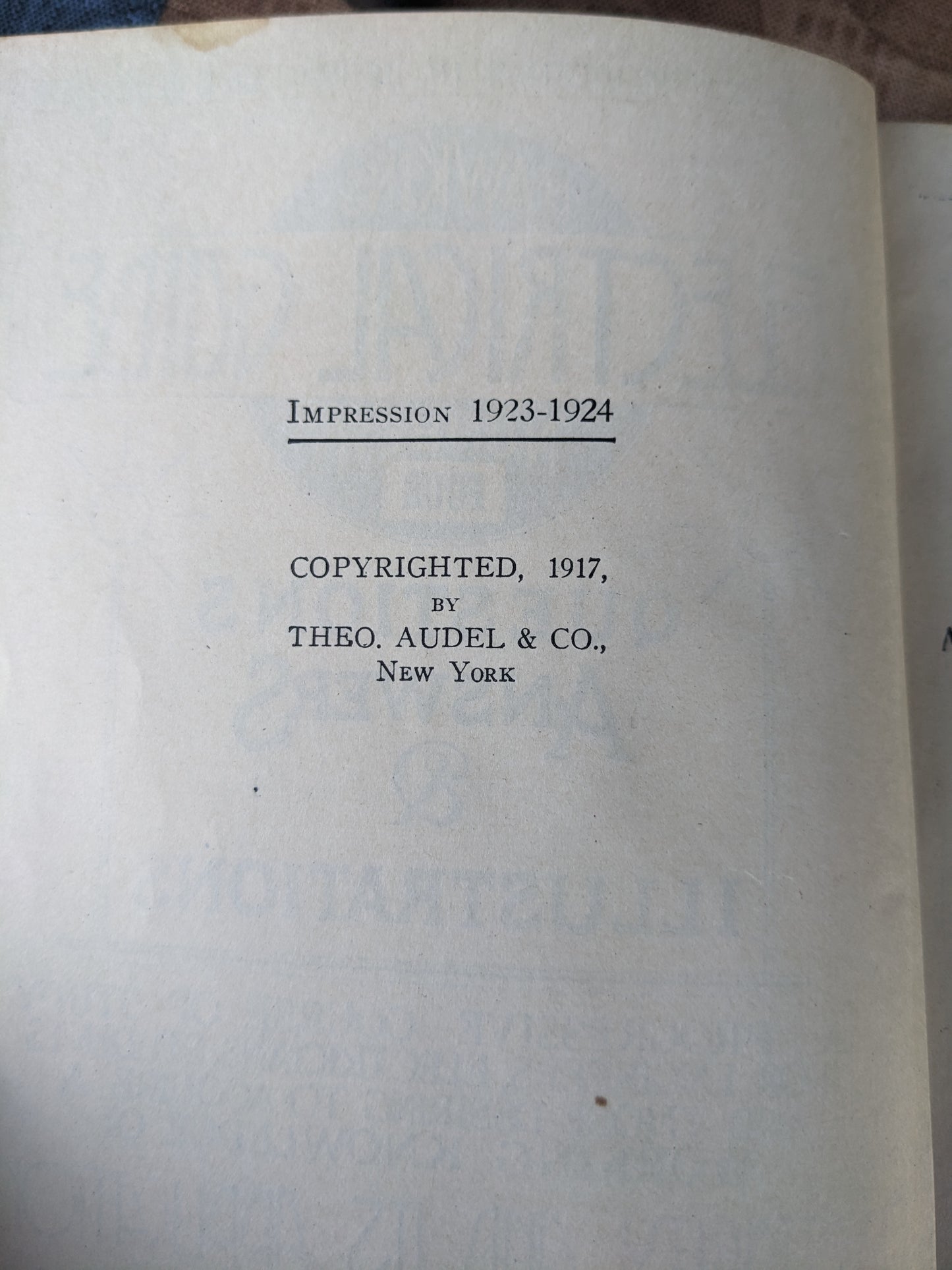 Complete 10 Volume Set Hawkins Electrical Guide, 1923