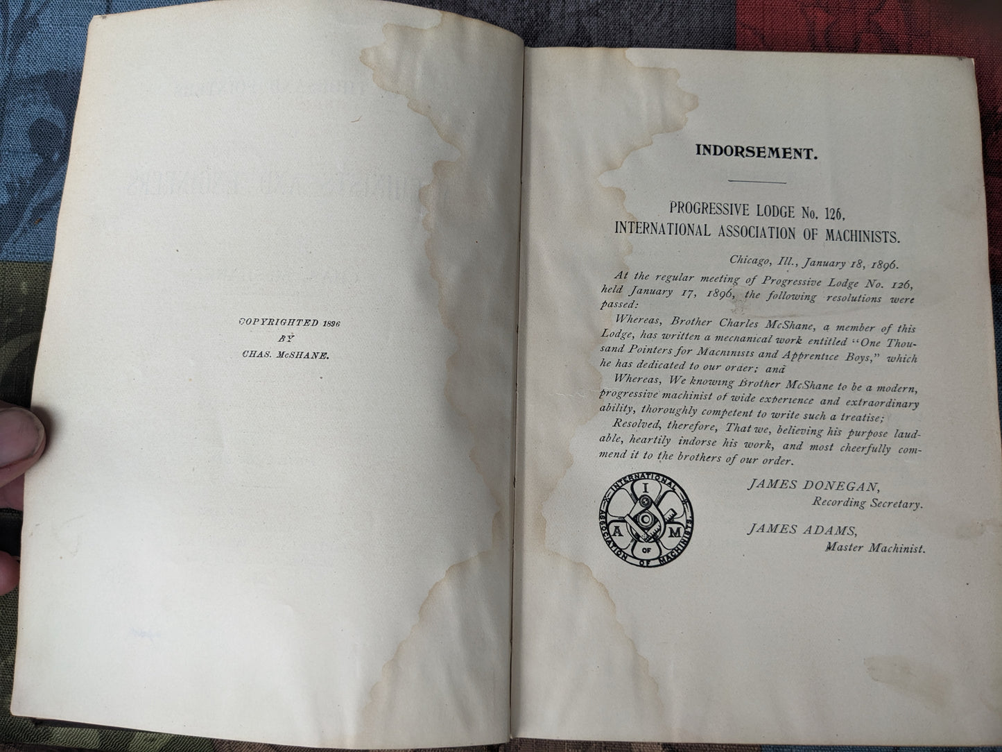 One Thousand Pointers for Machinists and Engineers by Chas McShane, 1898