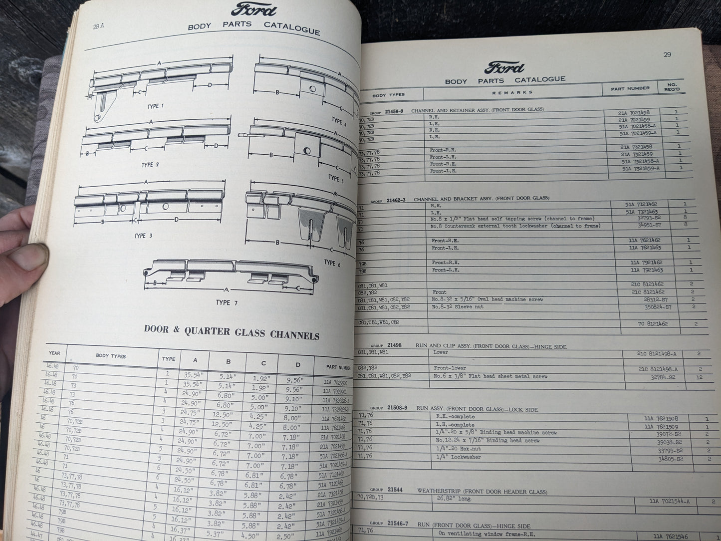Ford Mercury 1944-1948 Body Part List for Passenger Cars, Commercial and Truck 1945 1946 1947