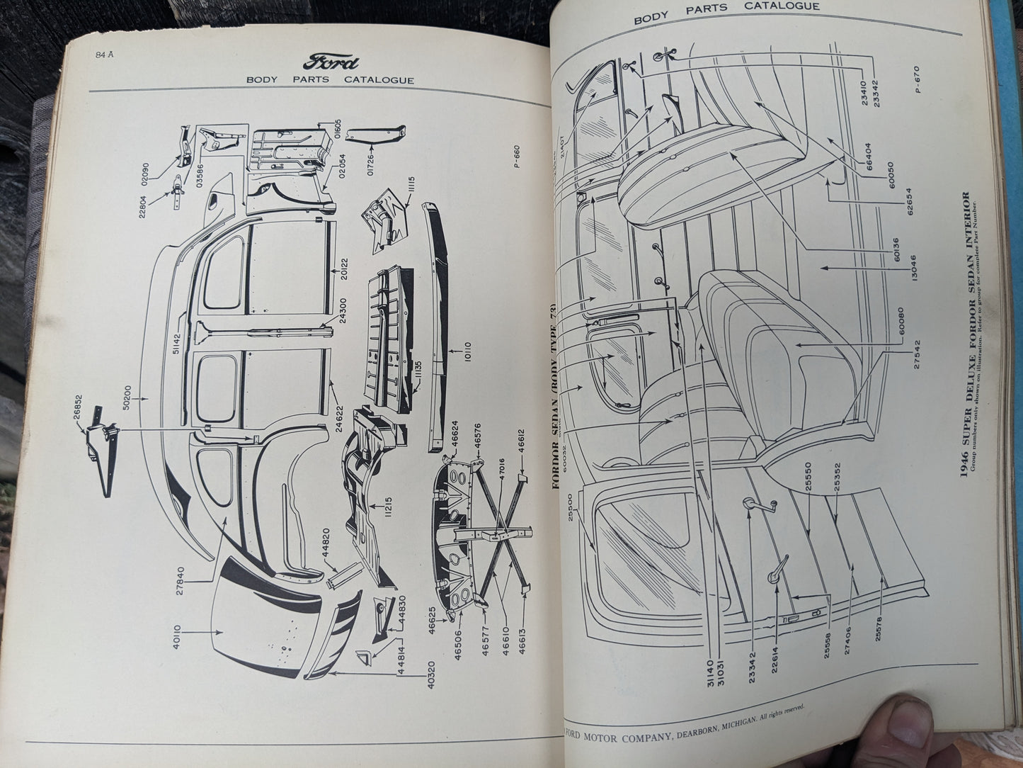 Ford Mercury 1944-1948 Body Part List for Passenger Cars, Commercial and Truck 1945 1946 1947
