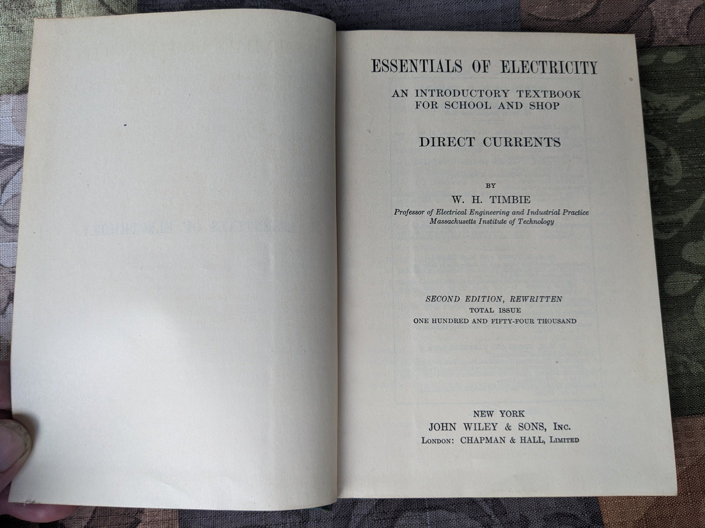 Essentials of Electricity, an Introductory Textbook for School and Shop, Direct Currents, by W H Timbie