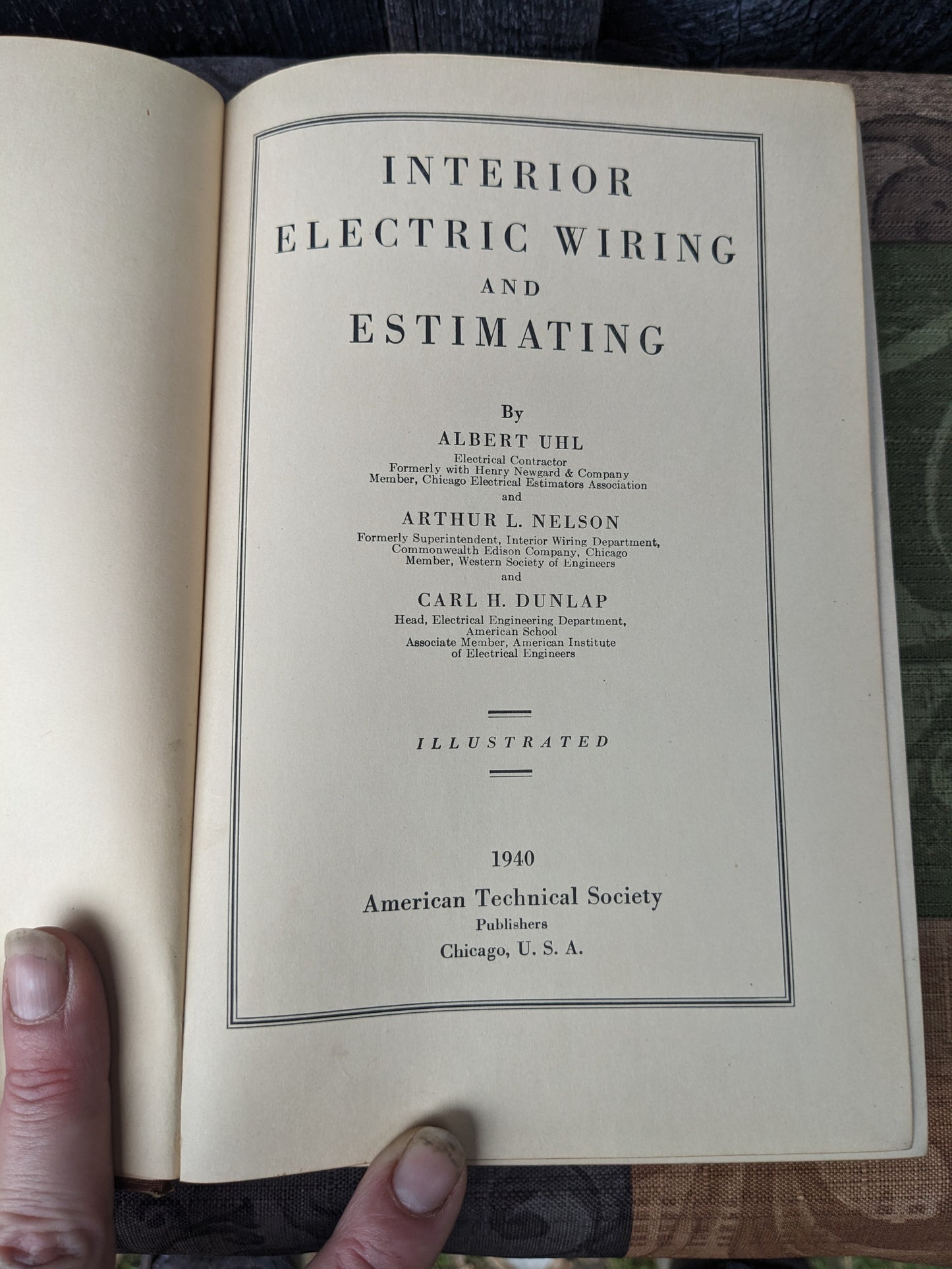 Vintage Indoor Electric Wiring and Estimating by Uhl, Nelson and Dunlap, 1940 edition