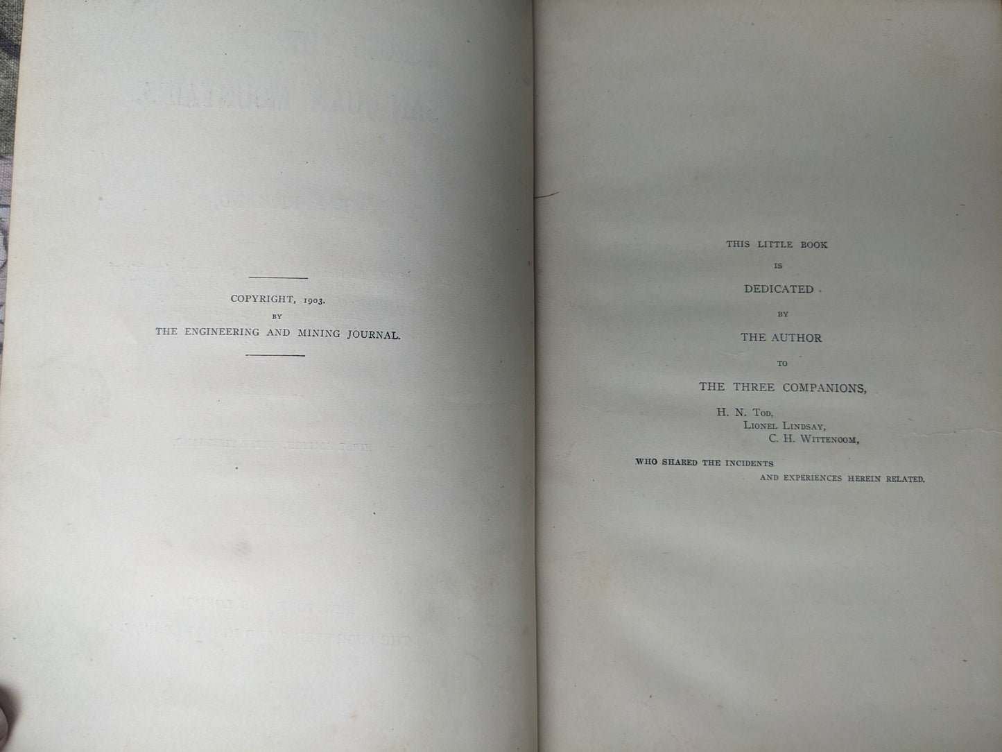 Across the San Juan Mountains, First Edition, 1903 Mining Geology Exploration