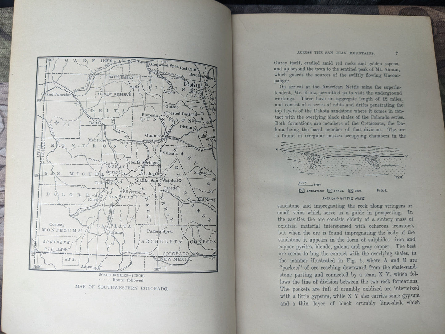 Across the San Juan Mountains, First Edition, 1903 Mining Geology Exploration