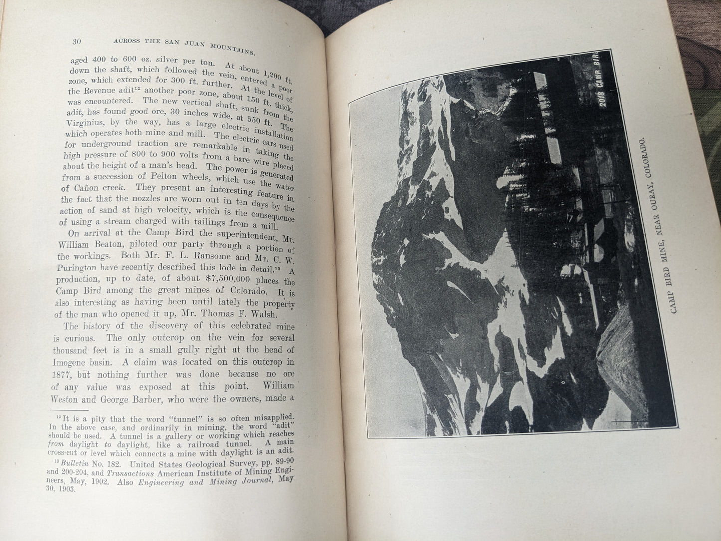 Across the San Juan Mountains, First Edition, 1903 Mining Geology Exploration