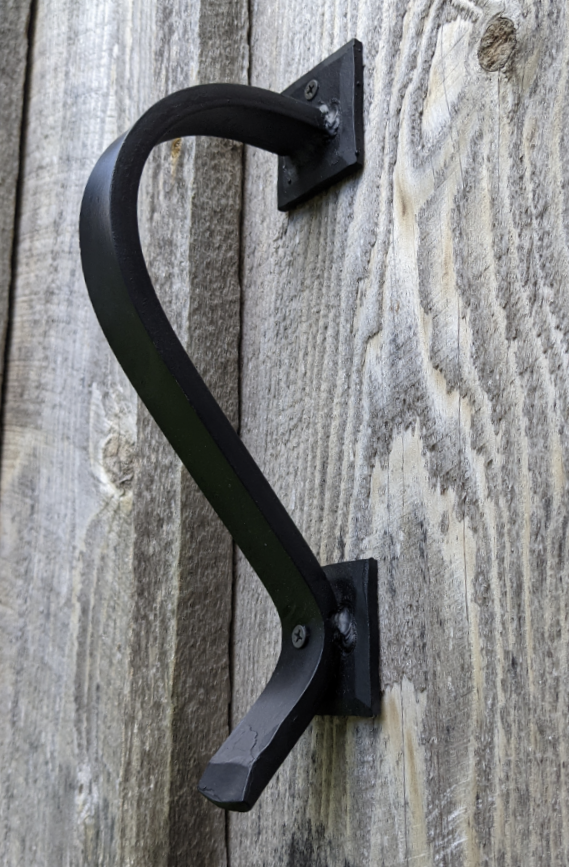 Single Gracefully Curved Hand Forged Handle