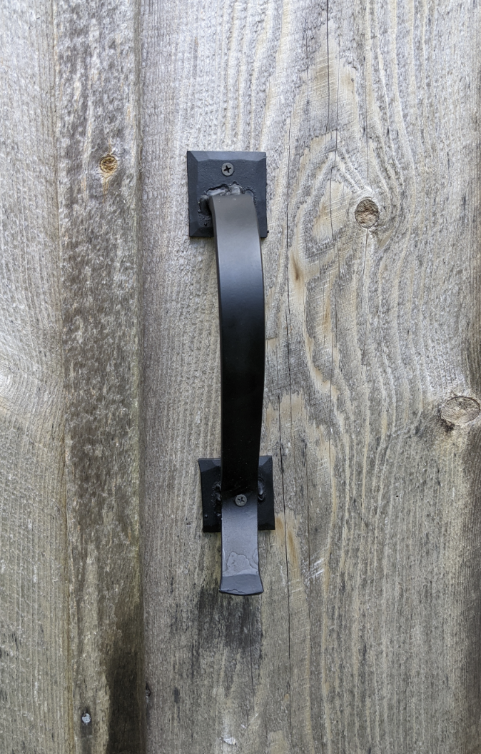 Single Gracefully Curved Hand Forged Handle