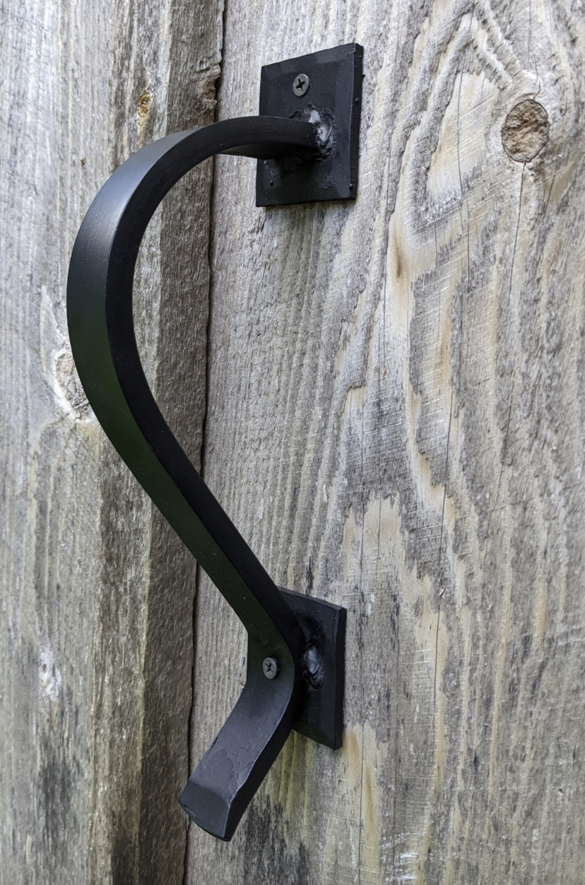 Single Gracefully Curved Hand Forged Handle