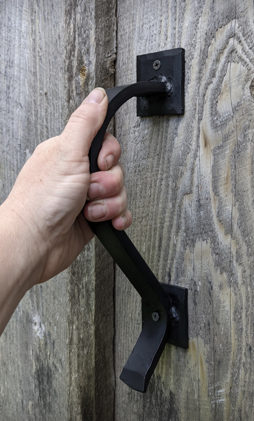 Single Gracefully Curved Hand Forged Handle