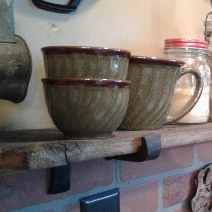 Set of 2 Hand Forged Blacksmith Made Floating Shelf Brackets- heavy duty for books and more!