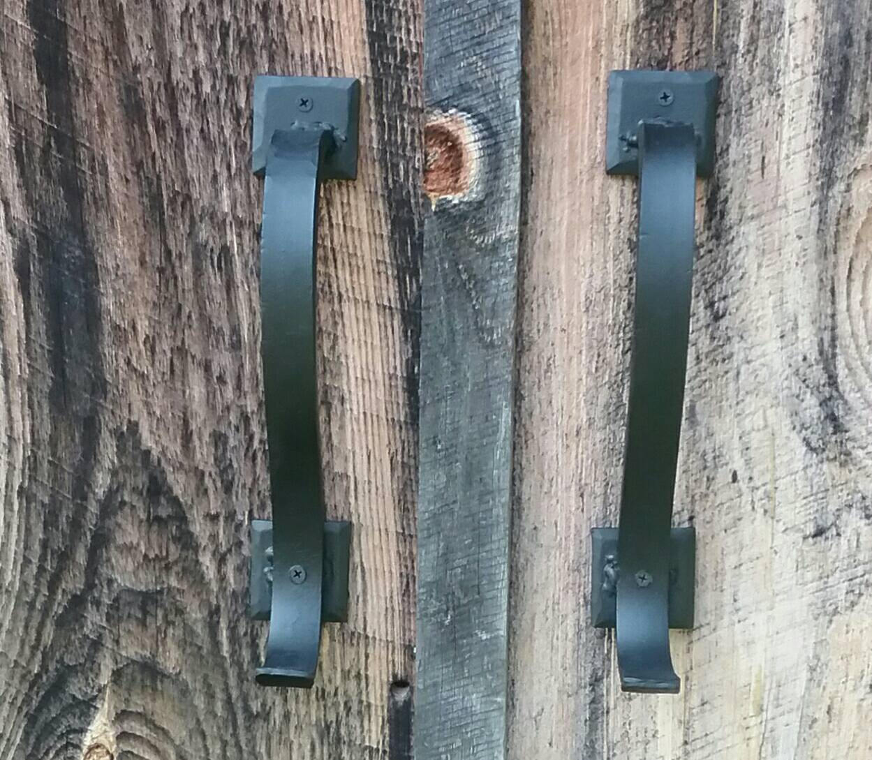 Set of 2 Gracefully Curved Hand Forged Door Pulls
