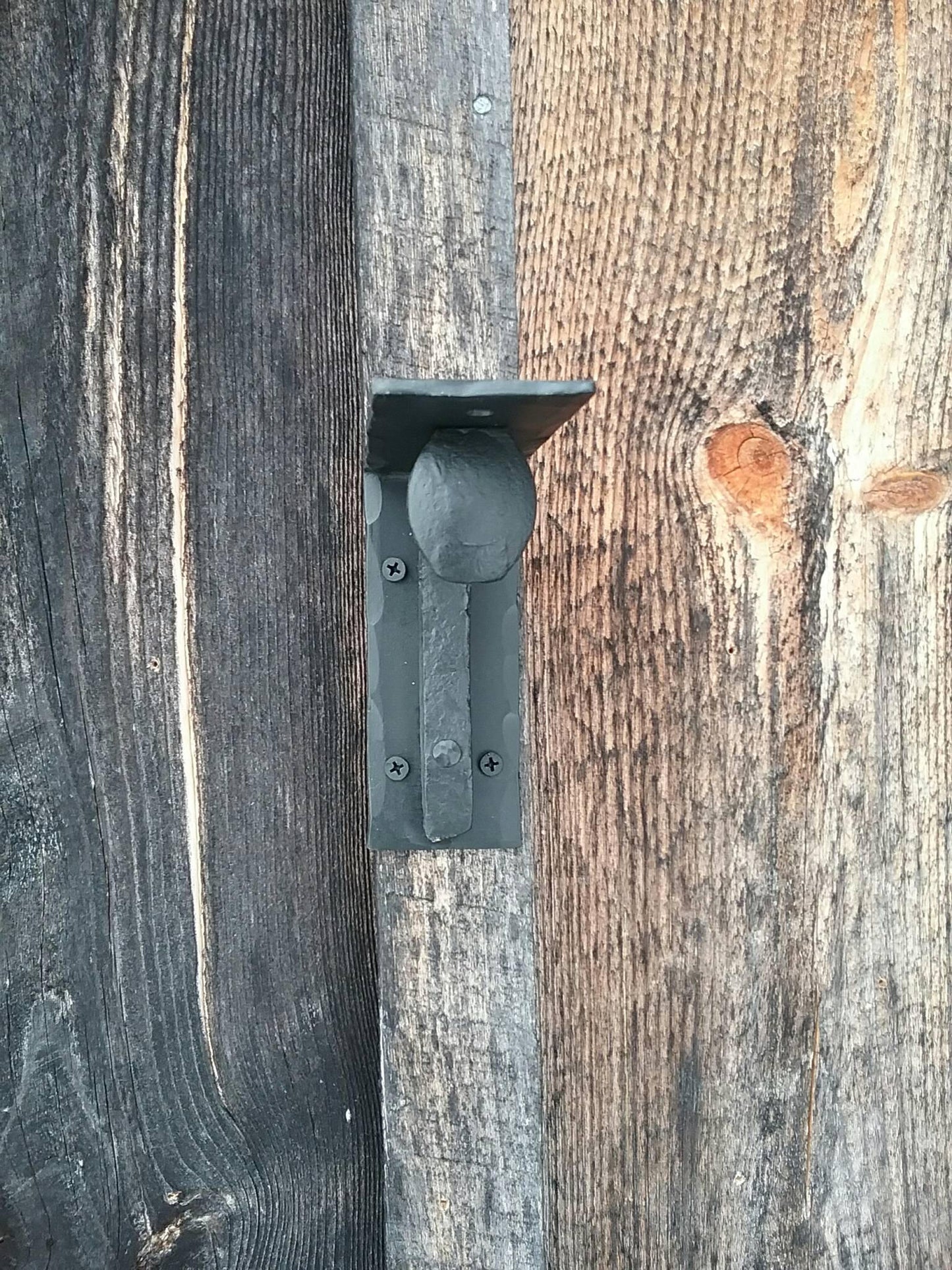 Set of 2 Hand Forged Blacksmith Made Wall Shelf Brackets Made with Real Railroad Spikes- heavy duty for books and more!