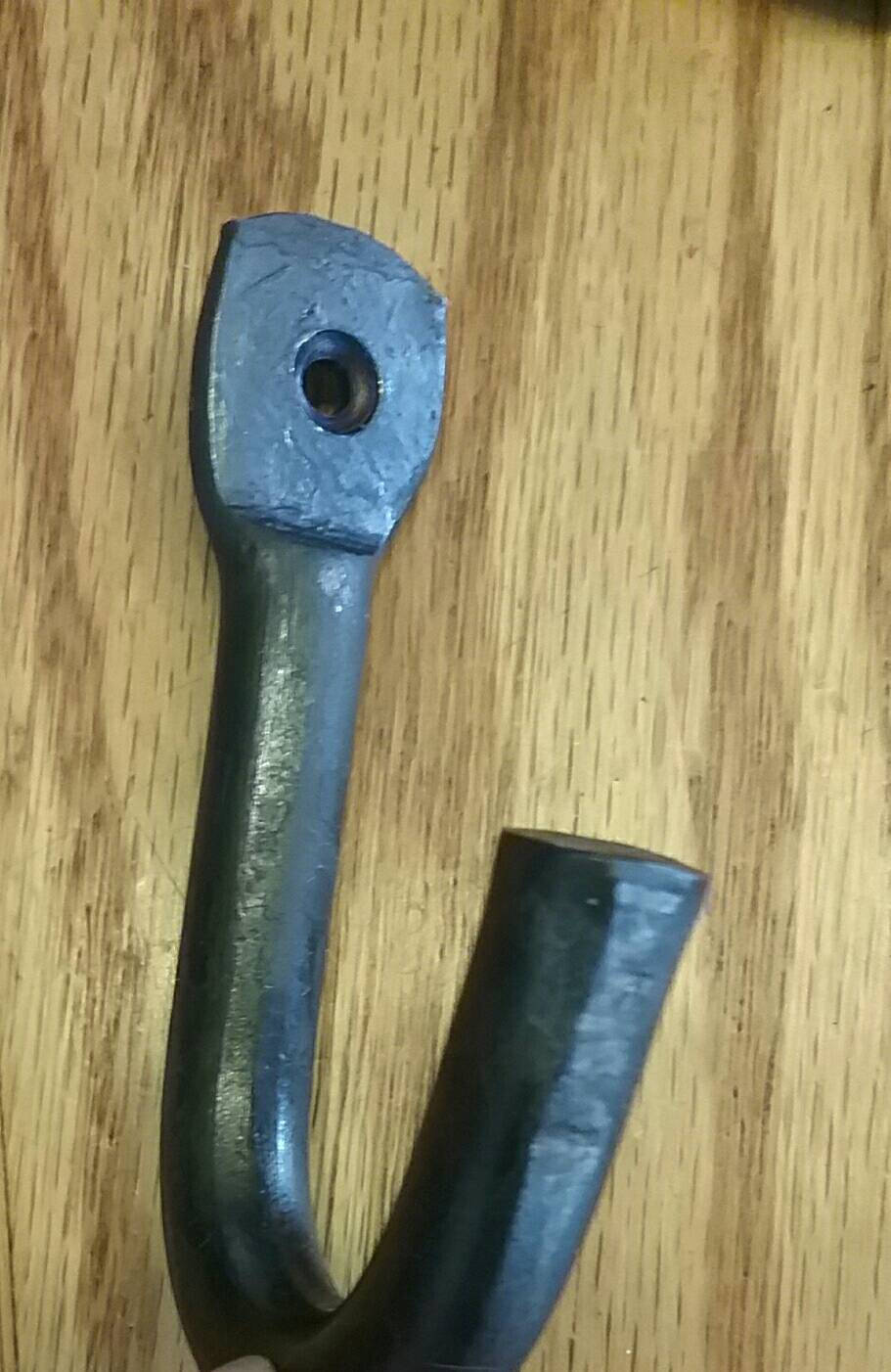 Set of Six Hand Forged Hooks Made with 1/2" Round Stock Steel . Vintage/Antique/Industrial Wrought Iron Look