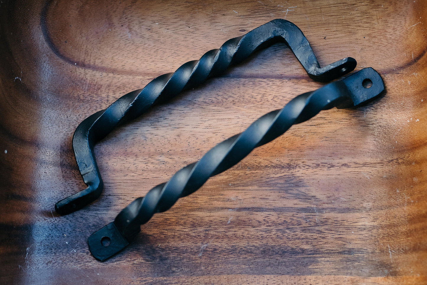 Set of 2 Twisted Hand Forged Handles