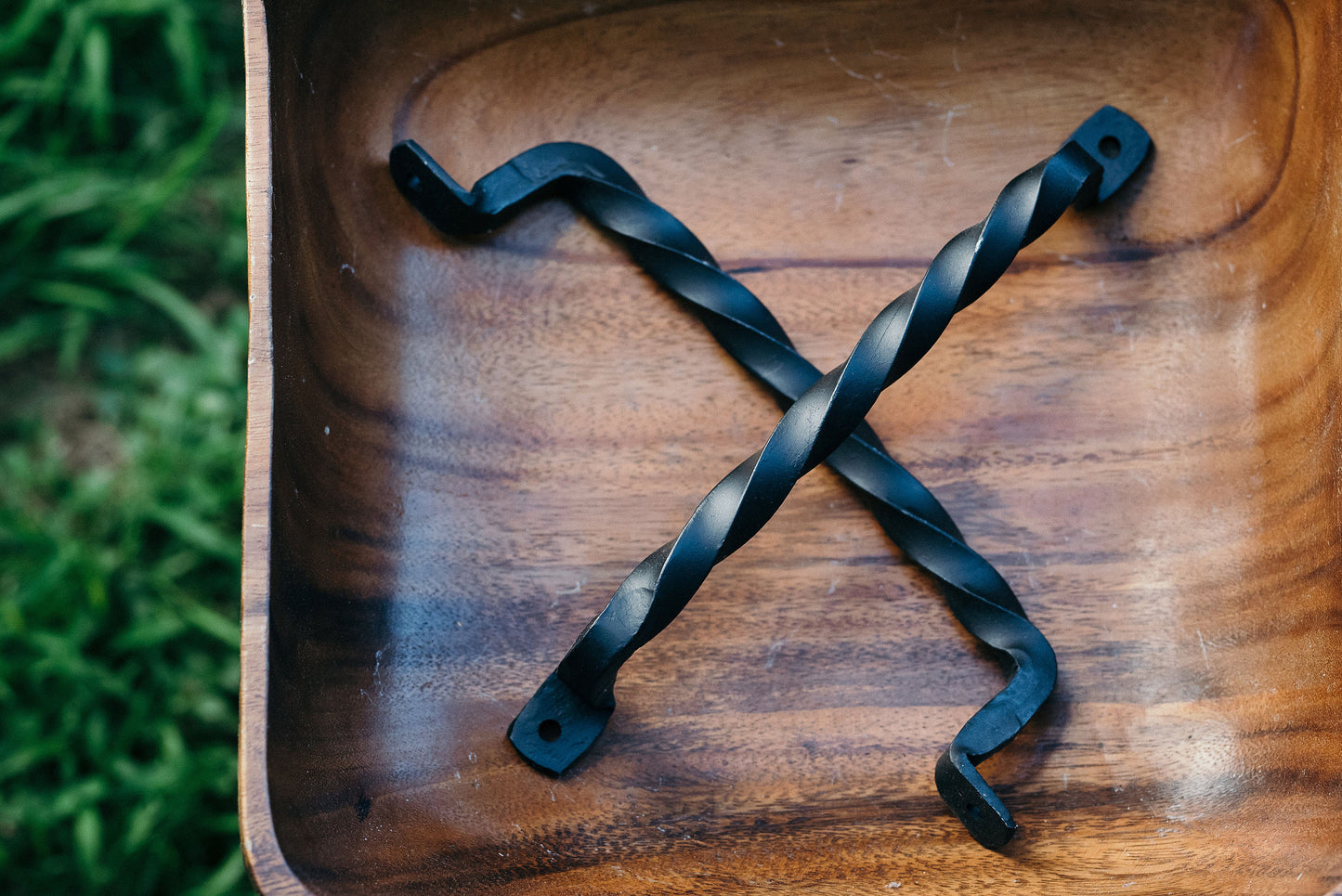 Set of 2 Twisted Hand Forged Handles
