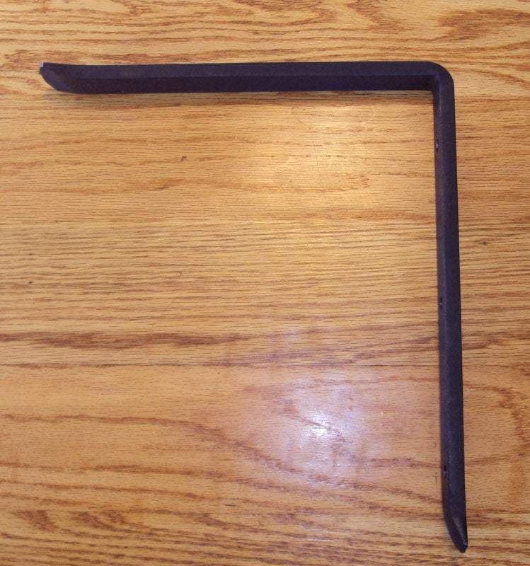 Set of 2 Hand Forged, Blacksmith Made Large Floating Shelf Brackets