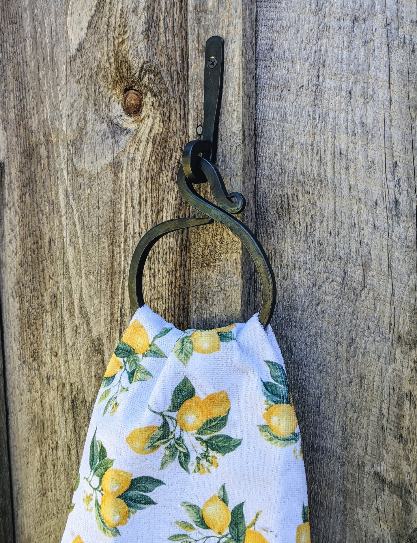 Circular Hand Forged Hand Towel Holder