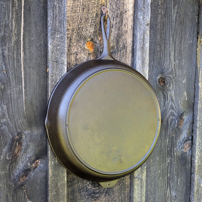 Vintage Lodge # 14 Cast Iron Skillet with Three Notch Heat Ring