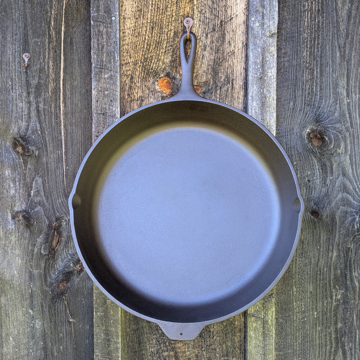 Vintage Lodge # 14 Cast Iron Skillet with Three Notch Heat Ring