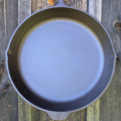 Vintage Lodge # 14 Cast Iron Skillet with Three Notch Heat Ring