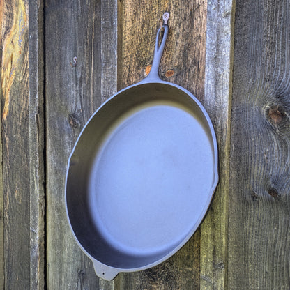 Vintage Lodge # 14 Cast Iron Skillet with Three Notch Heat Ring