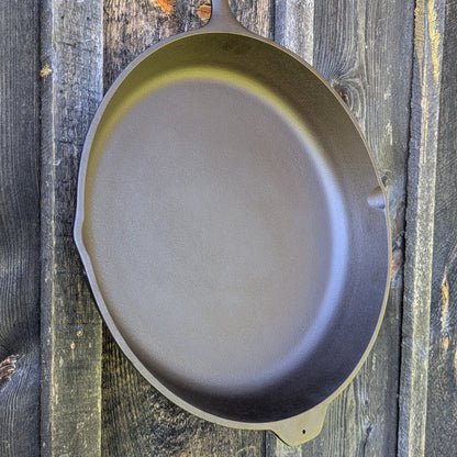 Vintage Lodge # 14 Cast Iron Skillet with Three Notch Heat Ring