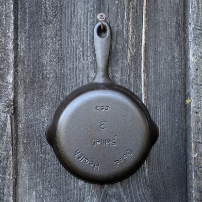 Vintage Good Health by Griswold #3 Cast Iron Skillet 653