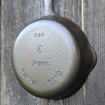 Vintage Good Health by Griswold #3 Cast Iron Skillet 653