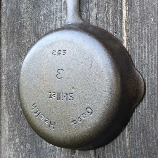 Vintage Good Health by Griswold #3 Cast Iron Skillet 653