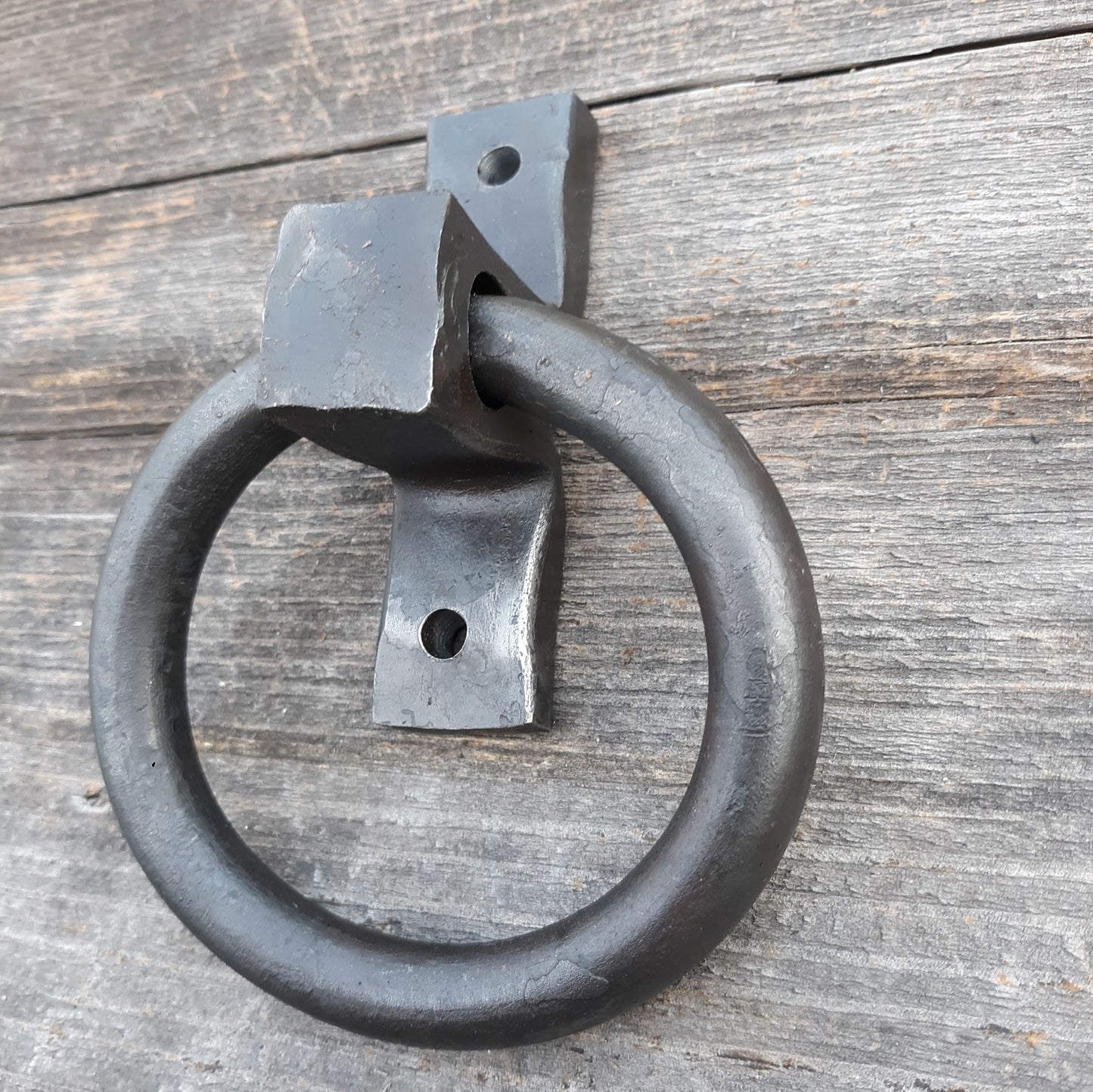 Single Round Ring Hand Forged Handle, Door Pull, Door Knocker, Tie Down