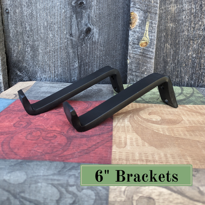 Set of 2 Hand Forged Blacksmith Made Floating Shelf Brackets- heavy duty for books and more!