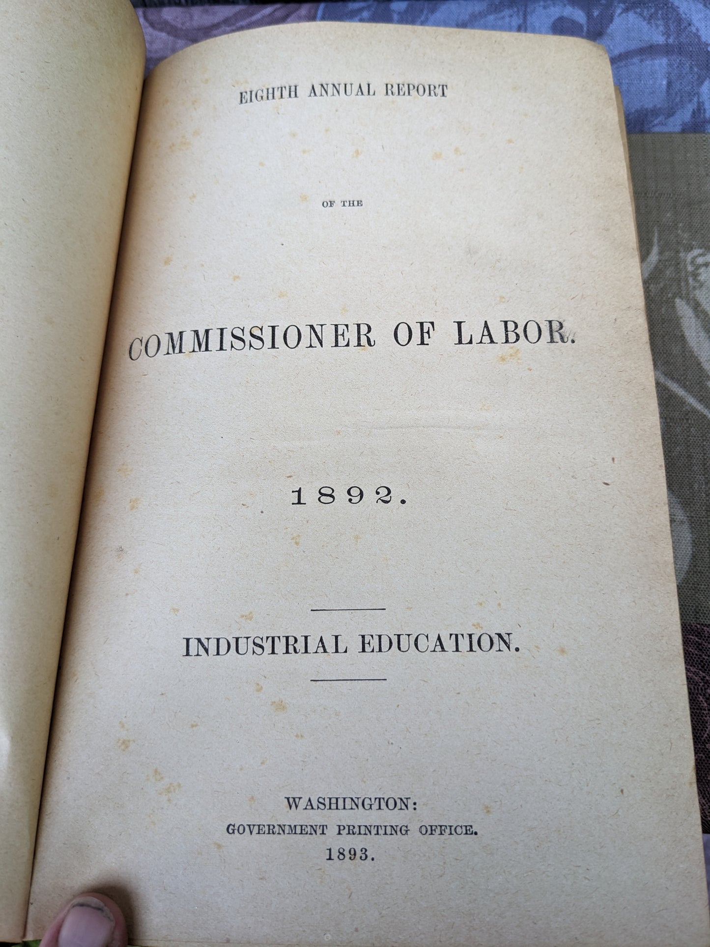 1892 Eighth Annual Report of the Commissioner of Labor on Industrial Education